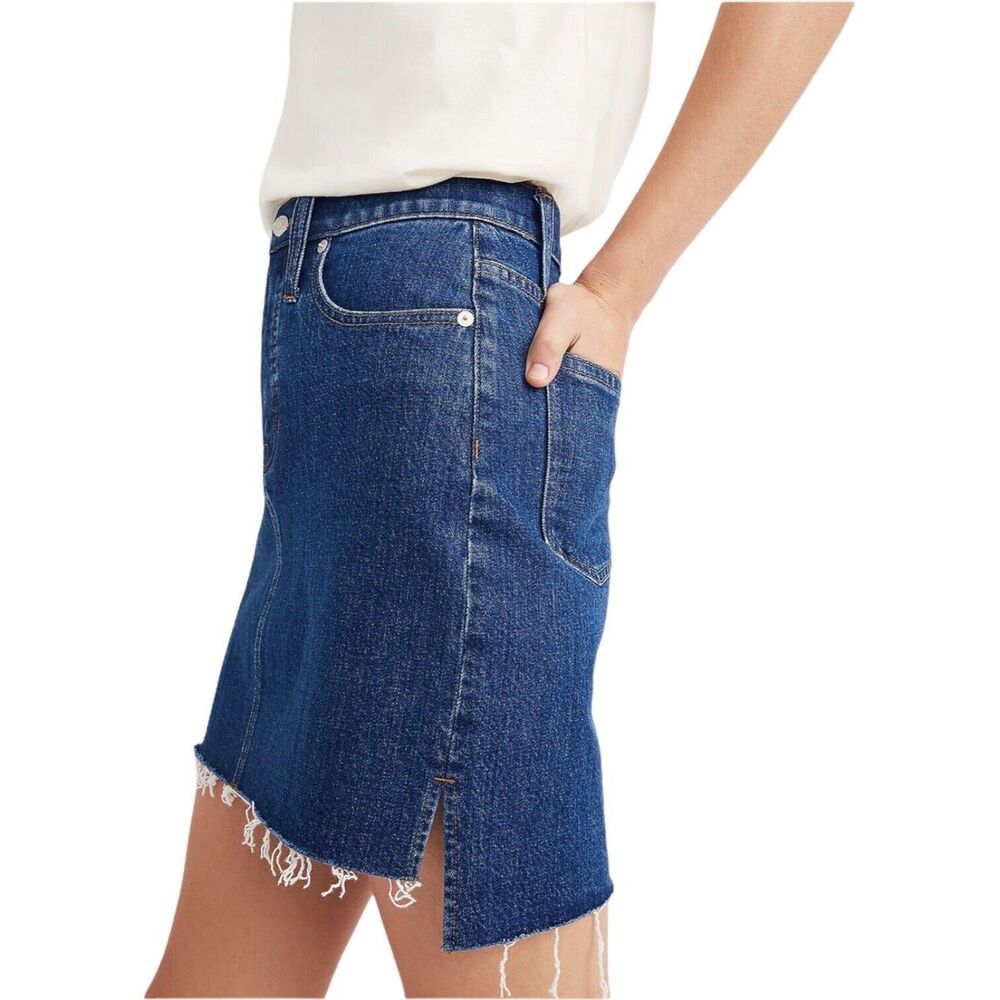 Madewell Stretch Denim Straight Mini Skirt Step-Hem Edition Women's 27